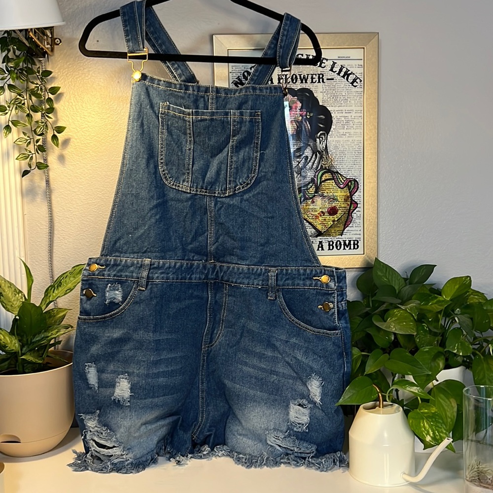 Jean overall shorts